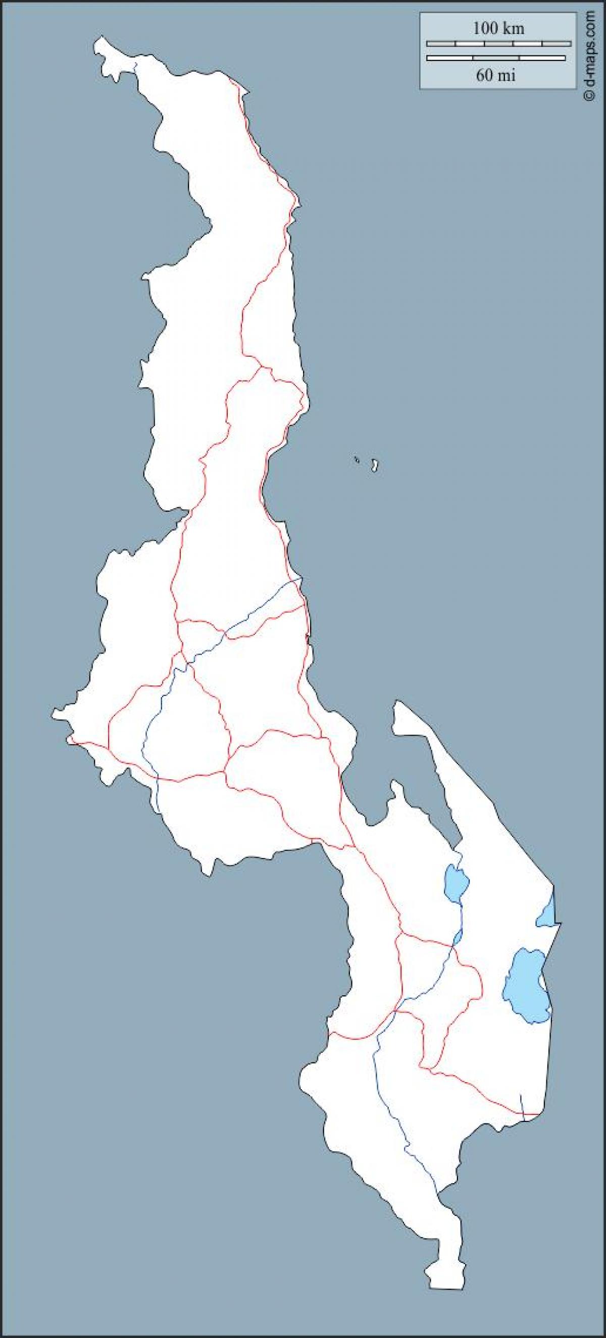 map of Malawi map outline