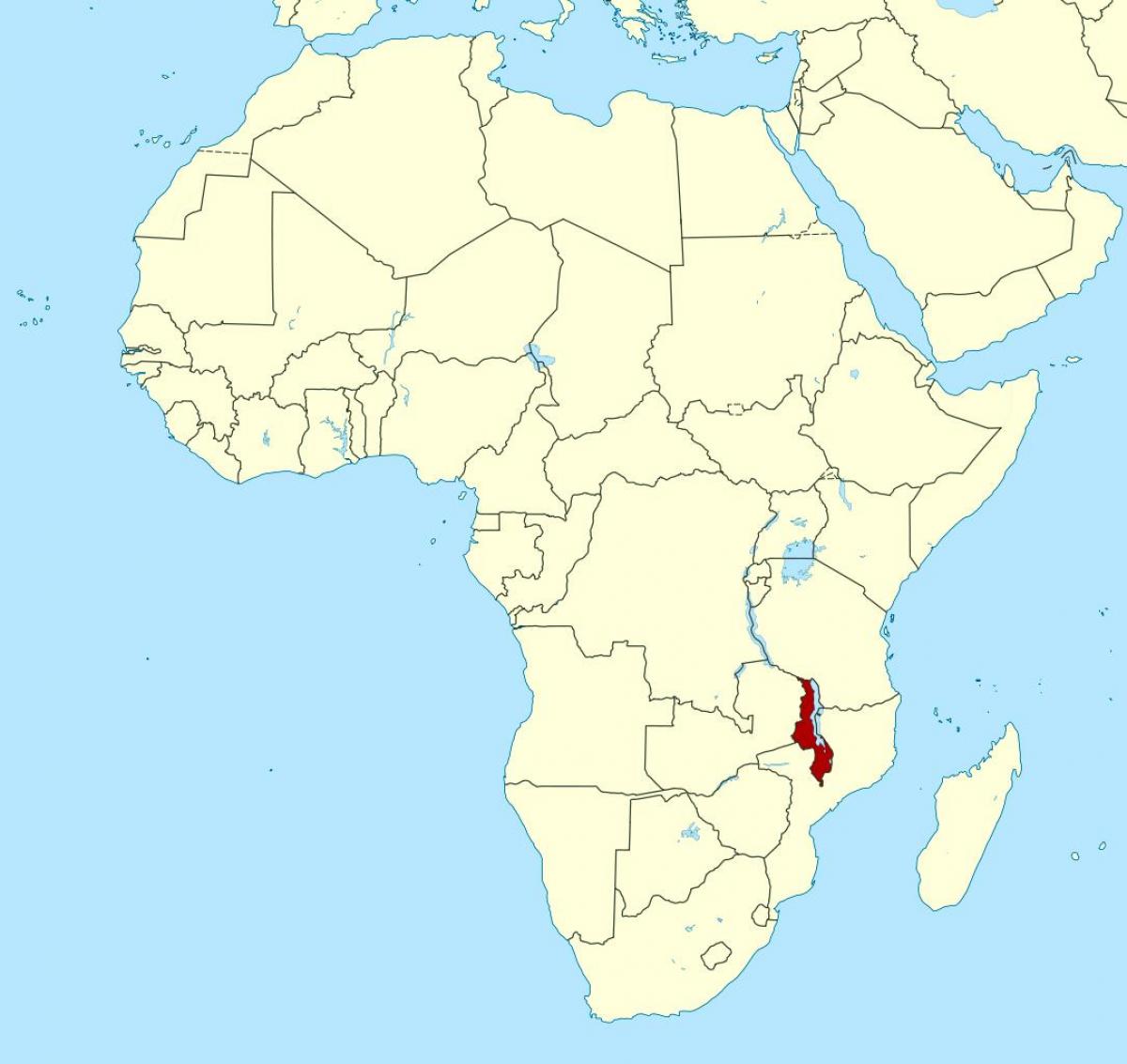 Malawi location on world map
