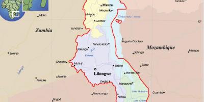 Map of Malawi political
